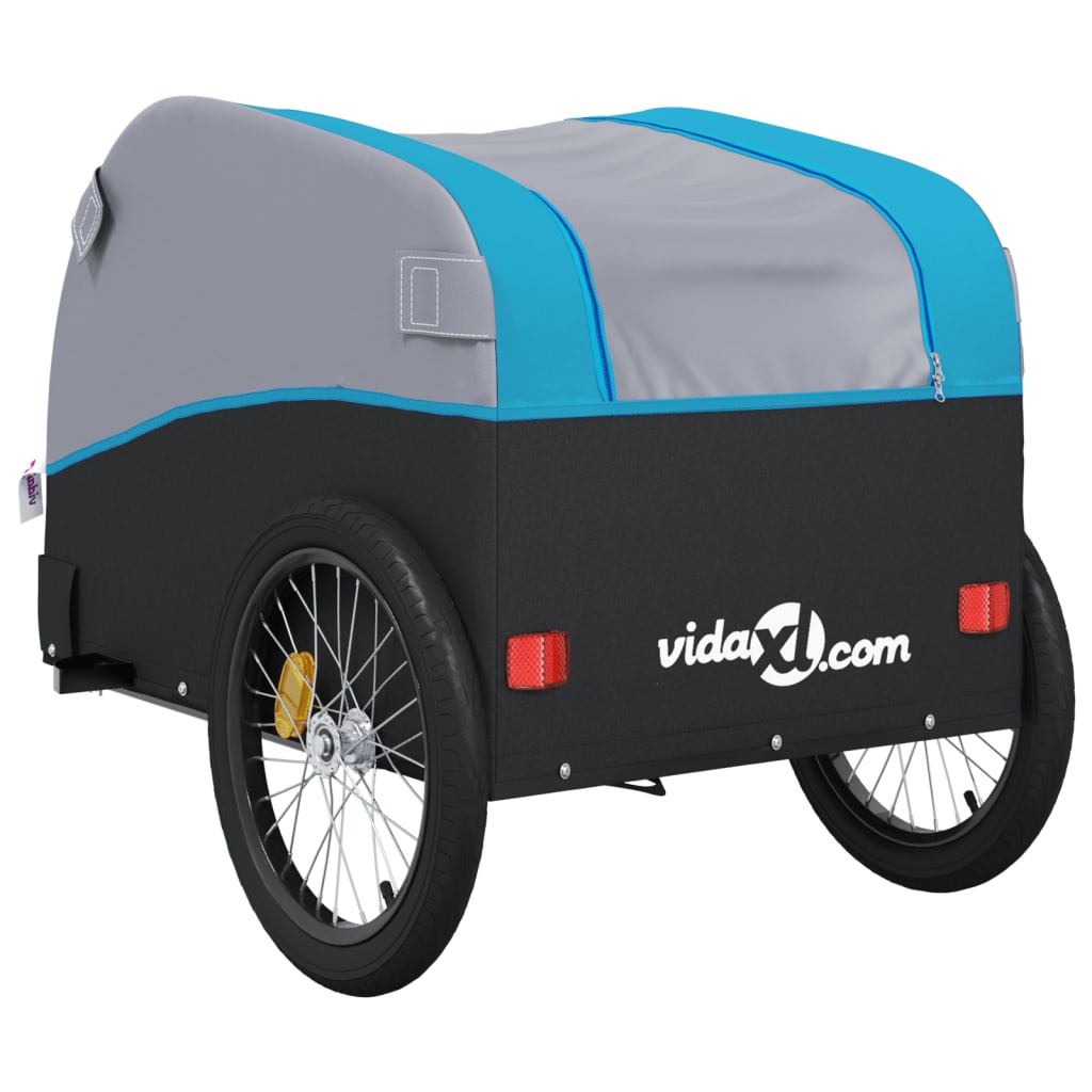 Fietstrailer 30 kg ijzer zwart en blauw - AllerleiShop