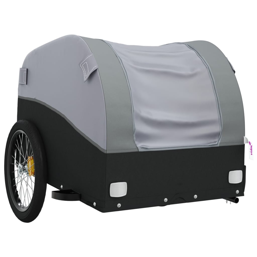 Fietstrailer 45 kg ijzer zwart en grijs - AllerleiShop