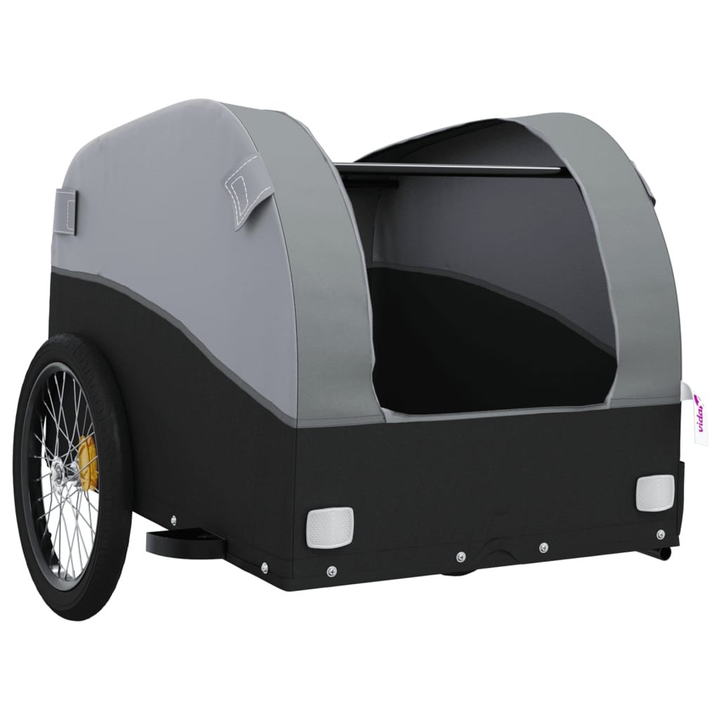 Fietstrailer 45 kg ijzer zwart en grijs - AllerleiShop