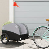 Fietstrailer 45 kg ijzer zwart en grijs - AllerleiShop