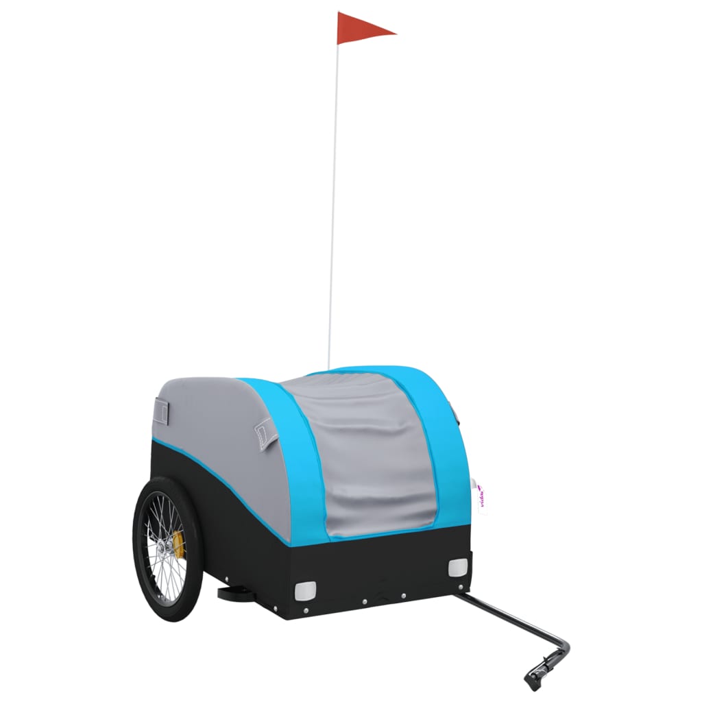 Fietstrailer 45 kg ijzer zwart en blauw - AllerleiShop