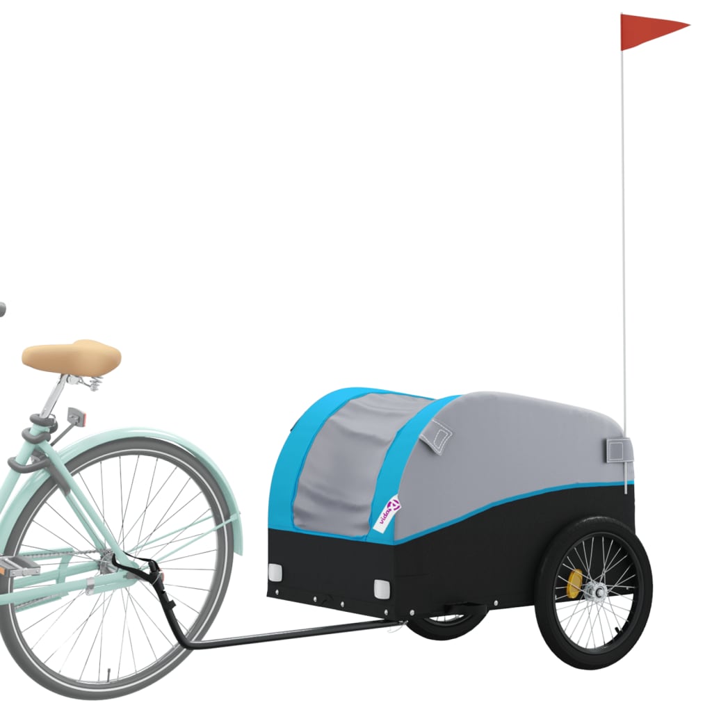 Fietstrailer 45 kg ijzer zwart en blauw - AllerleiShop