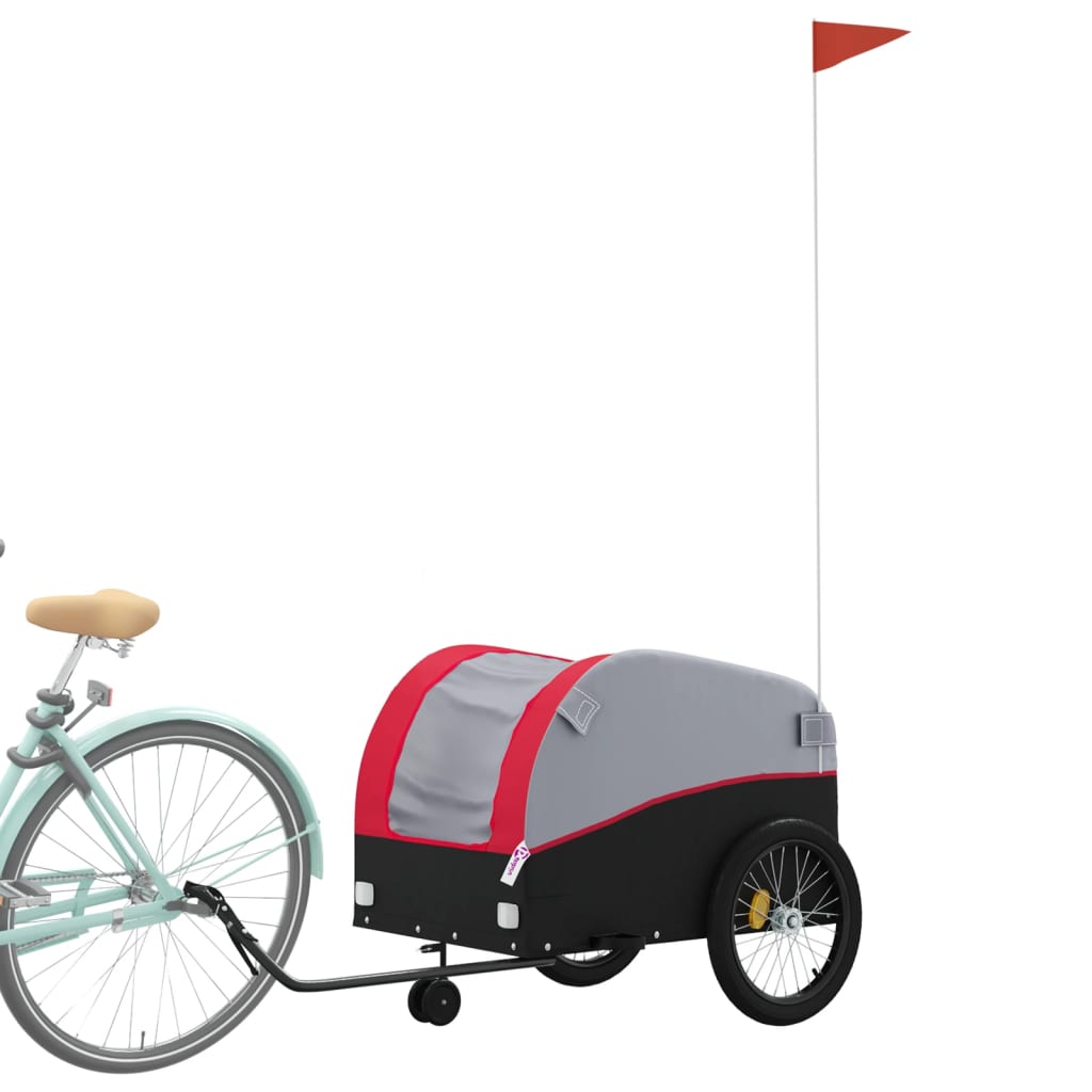 Fietstrailer 45 kg ijzer zwart en rood - AllerleiShop