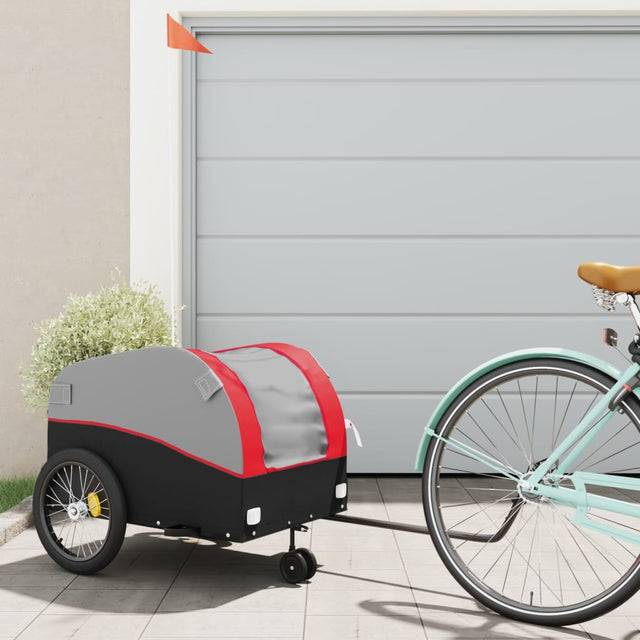 Fietstrailer 45 kg ijzer zwart en rood - AllerleiShop