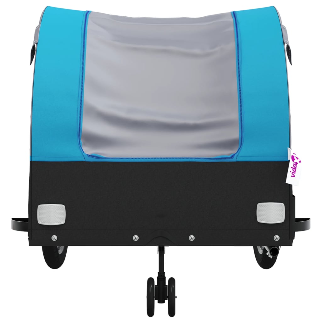 Fietstrailer 45 kg ijzer zwart en blauw