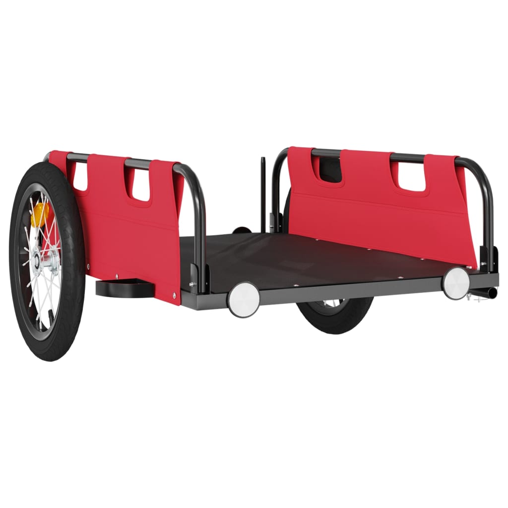 Fietstrailer oxford stof en ijzer rood