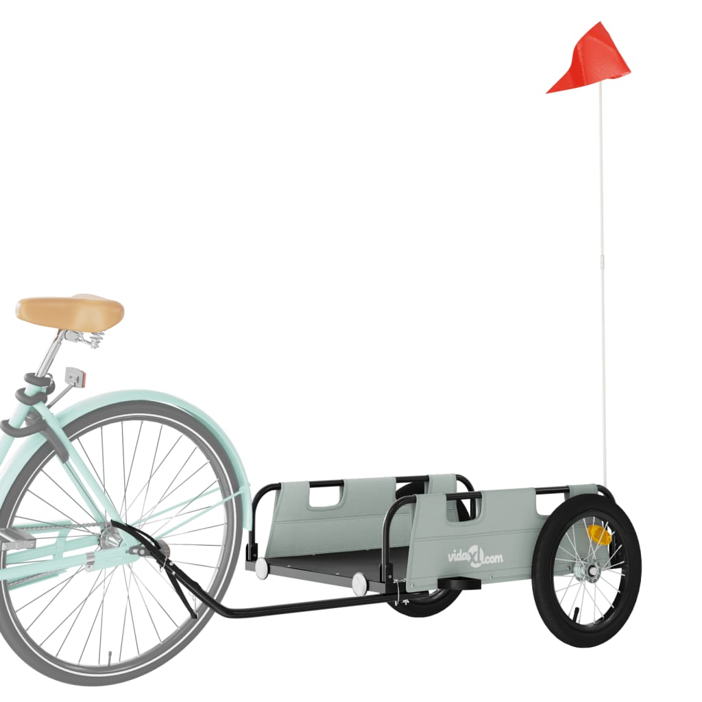 Fietstrailer oxford stof en ijzer grijs - AllerleiShop