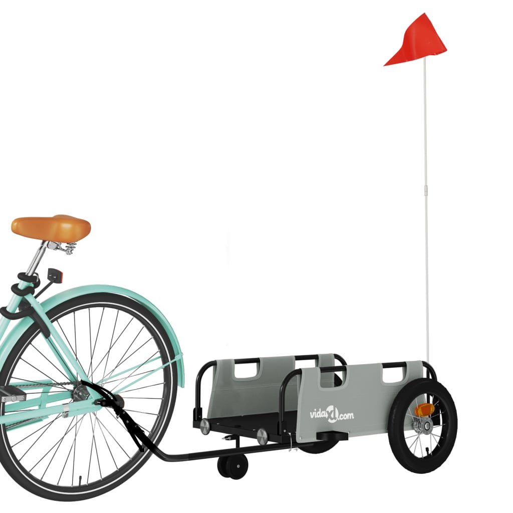 Fietstrailer oxford stof en ijzer grijs - AllerleiShop