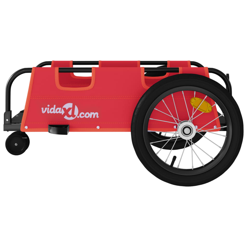 Fietstrailer oxford stof en ijzer rood