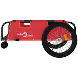 Fietstrailer oxford stof en ijzer rood en zwart - AllerleiShop