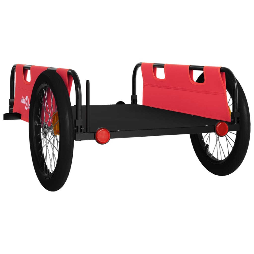 Fietstrailer oxford stof en ijzer rood en zwart - AllerleiShop