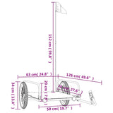 Fietstrailer 126x63x34 cm ijzer zwart - AllerleiShop