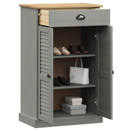 Schoenenkast VIGO 60x35x96 cm massief grenenhout grijs - AllerleiShop