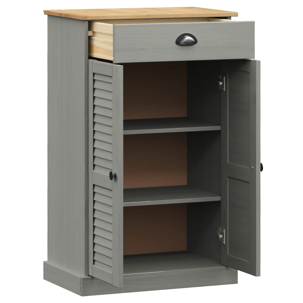 Schoenenkast VIGO 60x35x96 cm massief grenenhout grijs - AllerleiShop