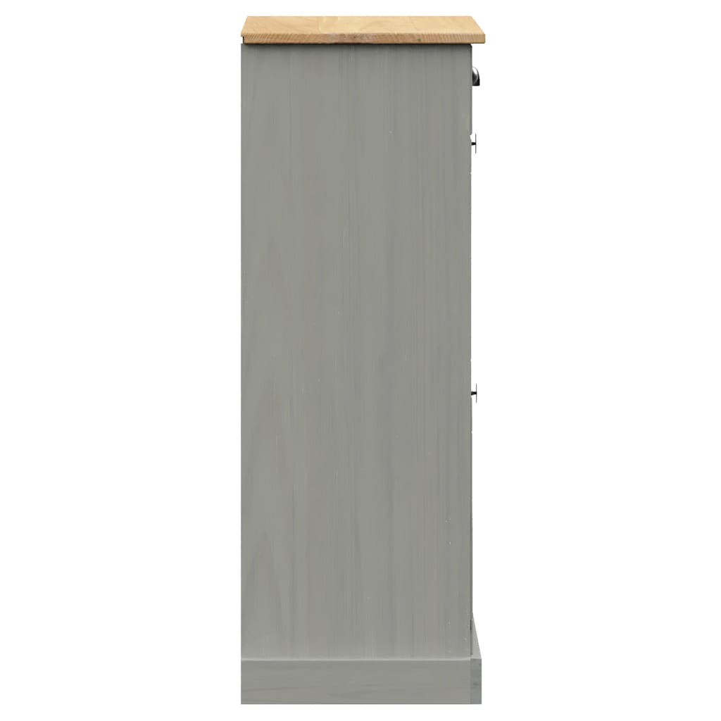 Schoenenkast VIGO 60x35x96 cm massief grenenhout grijs - AllerleiShop