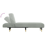 Chaise longue fluweel lichtgrijs
