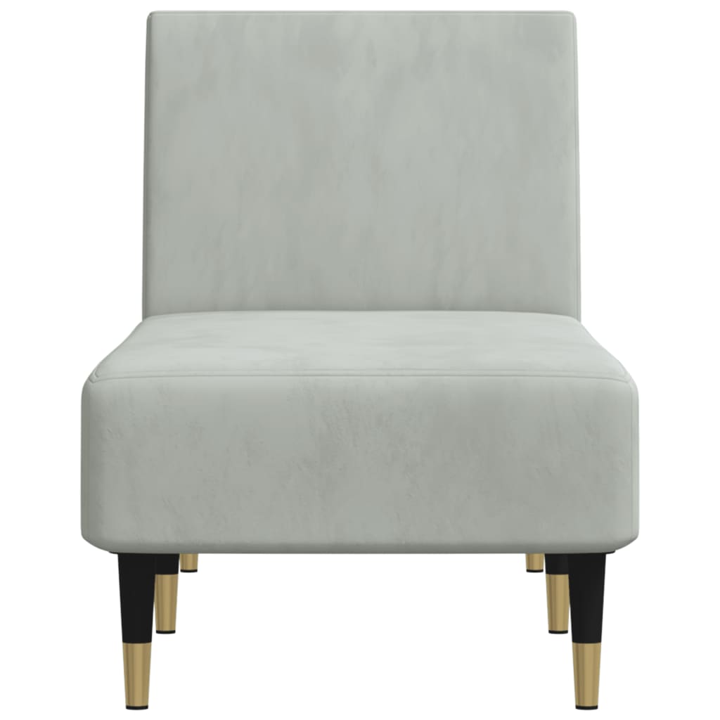 Chaise longue fluweel lichtgrijs