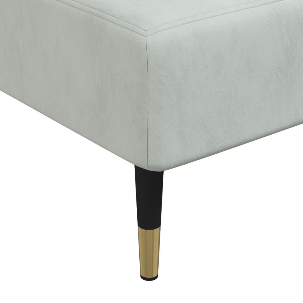 Chaise longue fluweel lichtgrijs