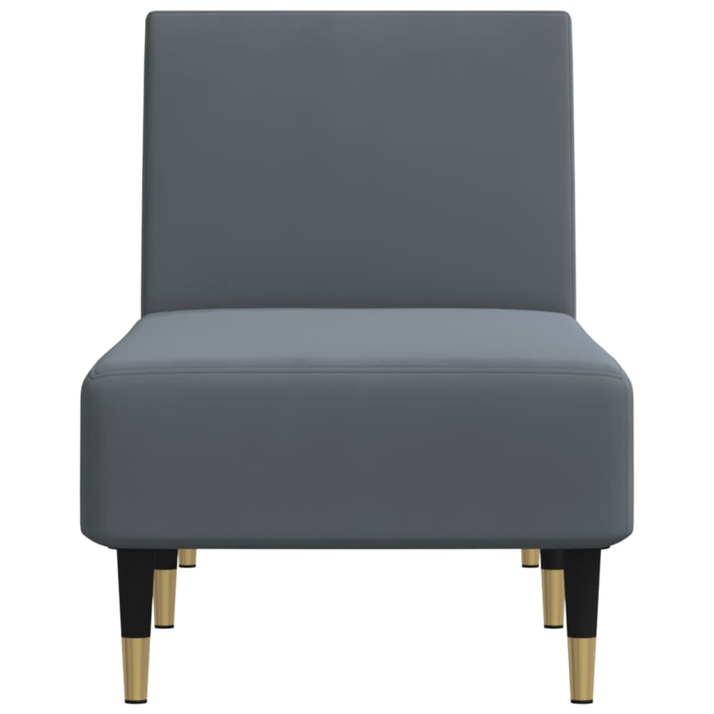 Chaise longue fluweel donkergrijs