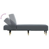 Chaise longue fluweel donkergrijs