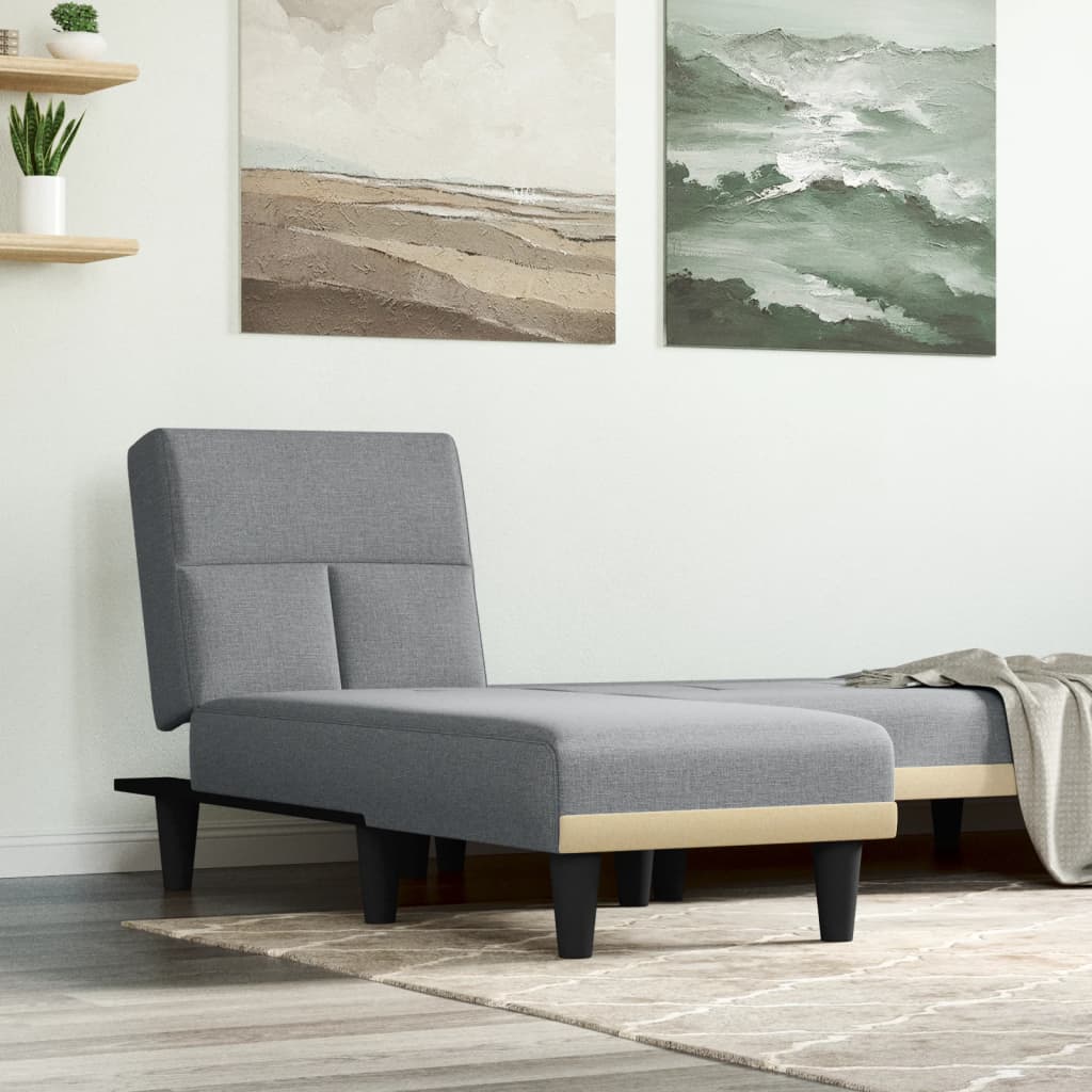 Chaise longue stof lichtgrijs