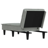 Chaise longue fluweel lichtgrijs