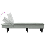 Chaise longue fluweel lichtgrijs