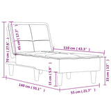 Chaise longue fluweel lichtgrijs