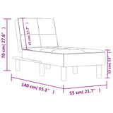 Chaise longue kunstleer capuccinokleurig