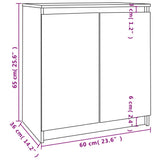 Bijzetkast 60x36x65 cm massief grenenhout wit