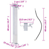 Waterzuil vierkant 40 cm roestvrij staal - AllerleiShop