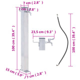 Waterzuil vierkant 100 cm roestvrij staal - AllerleiShop