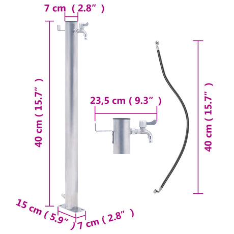 Waterzuil rond 40 cm roestvrij staal - AllerleiShop