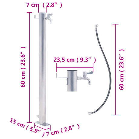 Waterzuil rond 60 cm roestvrij staal - AllerleiShop