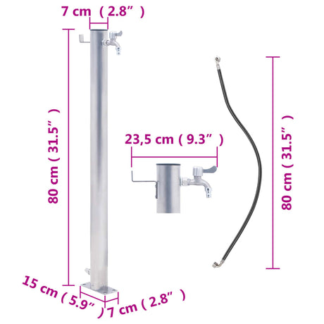 Waterzuil rond 80 cm roestvrij staal - AllerleiShop