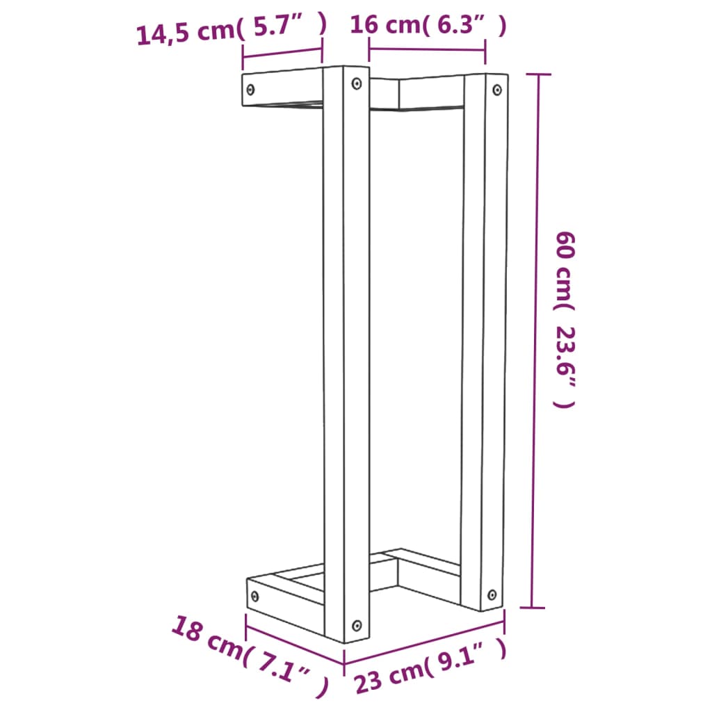 Handdoekenrek 23x18x60 cm massief grenenhout - AllerleiShop