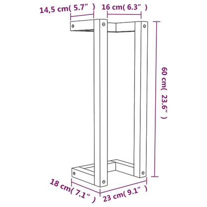 Handdoekenrek 23x18x60 cm massief grenenhout wit - AllerleiShop