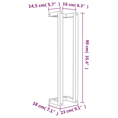 Handdoekenrek 23x18x90 cm massief grenenhout - AllerleiShop