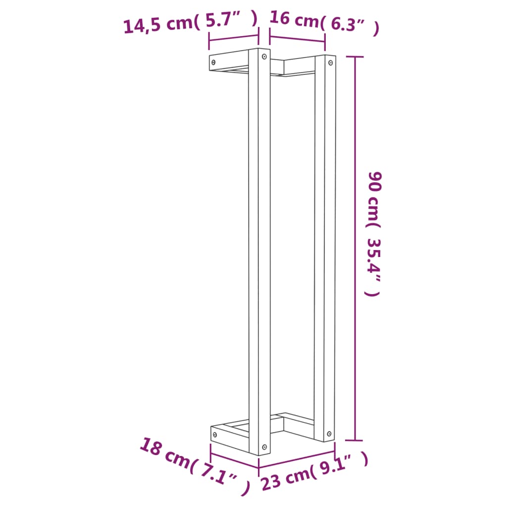 Handdoekenrek 23x18x90 cm massief grenenhout wit - AllerleiShop