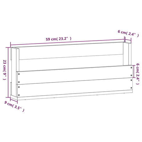 Wandschoenenrekken 2 st 59x9x23 cm massief grenenhout - AllerleiShop