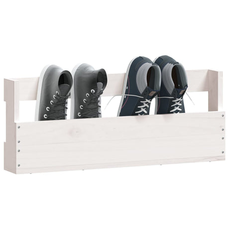 Schoenenrekken 2 st 59x9x23 cm massief grenenhout wit - AllerleiShop