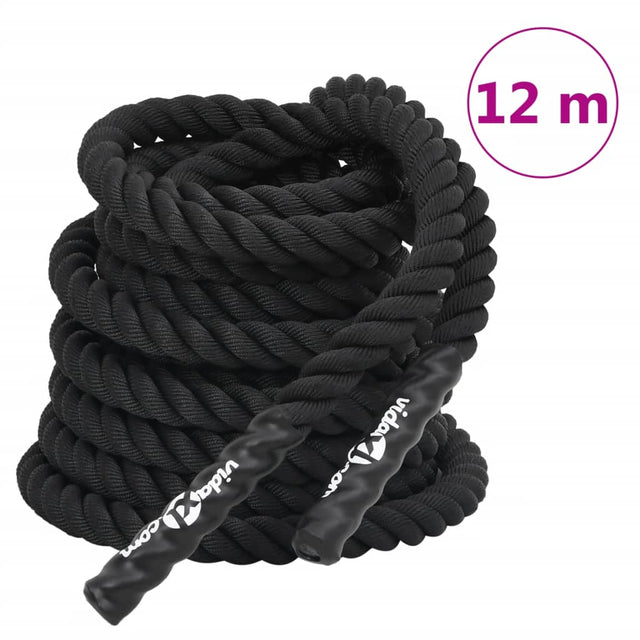 Battle rope 12 m 9 kg polyester zwart