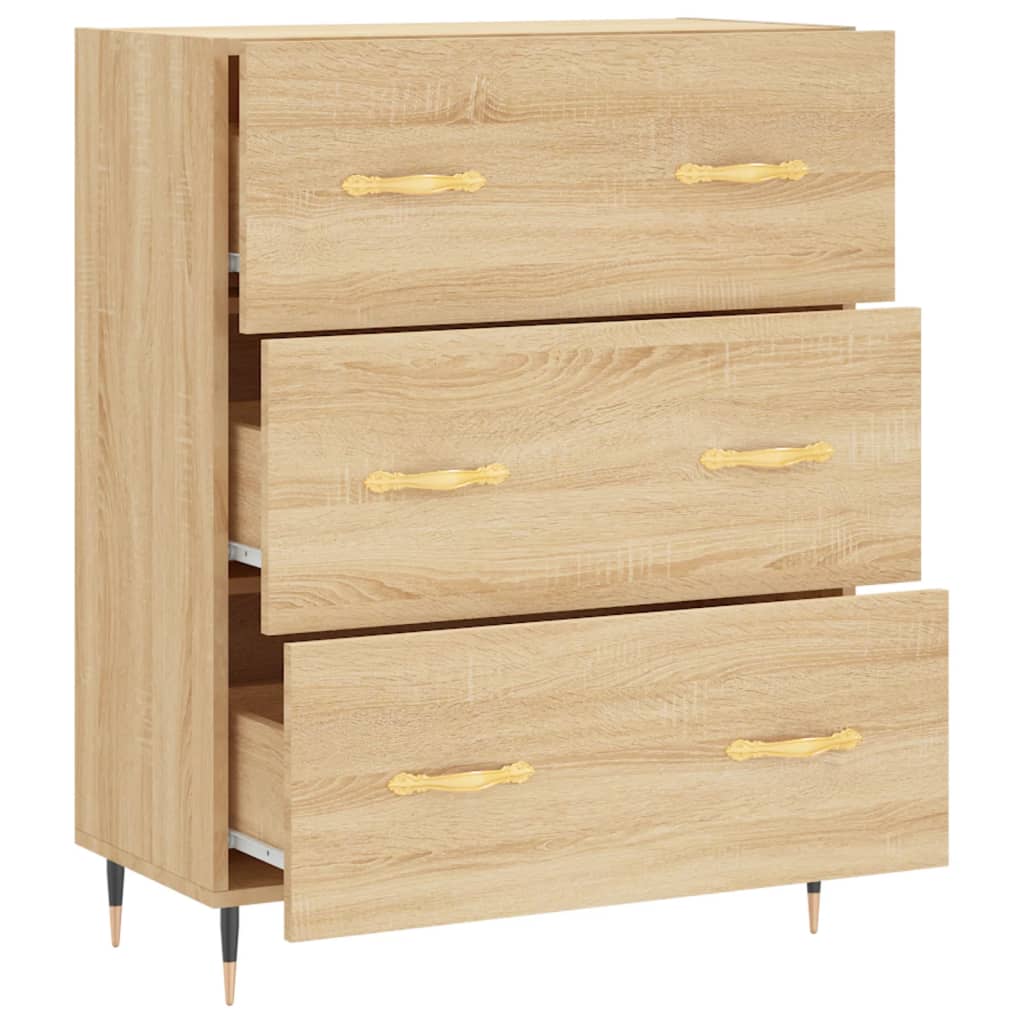 Dressoir 69,5x34x90 cm bewerkt hout sonoma eikenkleurig - AllerleiShop