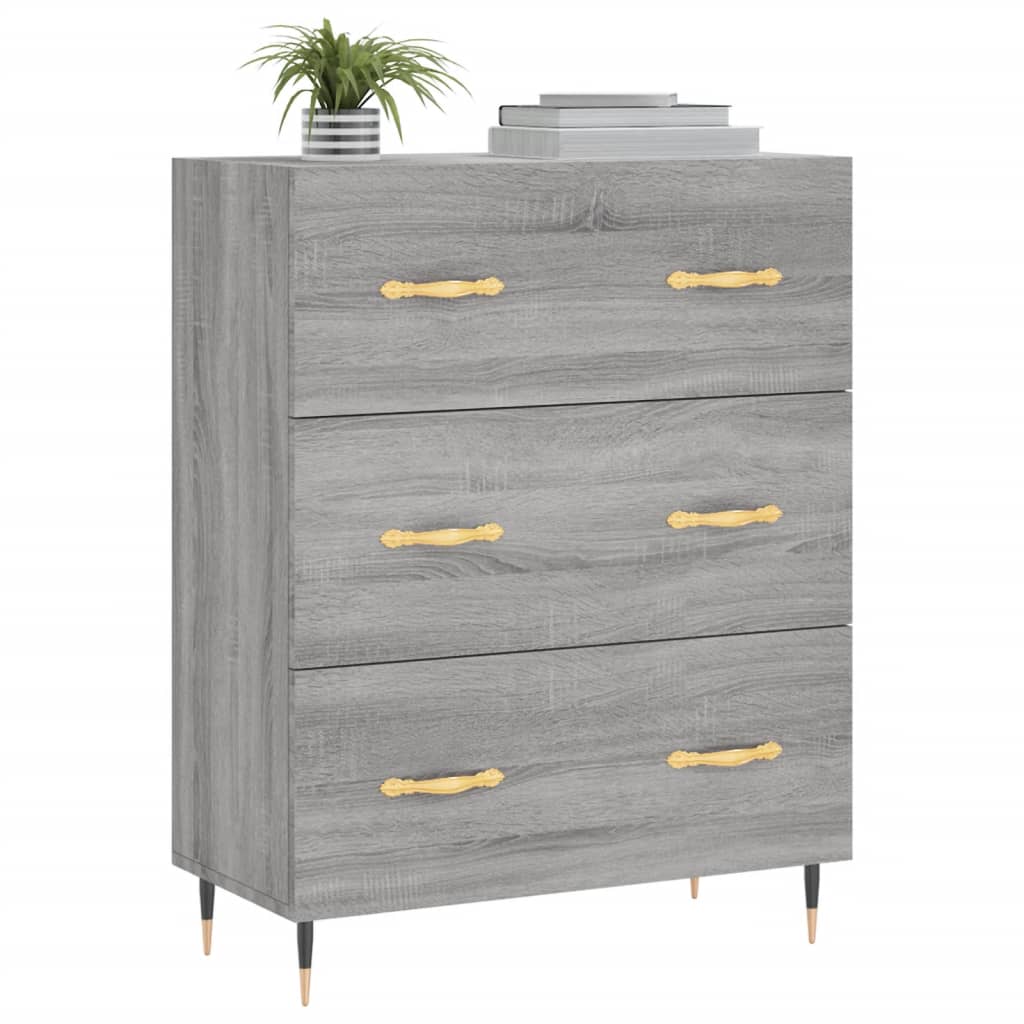 Dressoir 69,5x34x90 cm bewerkt hout grijs sonoma eikenkleurig - AllerleiShop