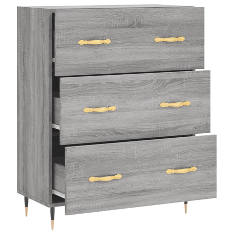 Dressoir 69,5x34x90 cm bewerkt hout grijs sonoma eikenkleurig - AllerleiShop