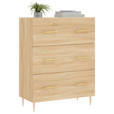 Dressoir 69,5x34x90 cm bewerkt hout sonoma eikenkleurig - AllerleiShop