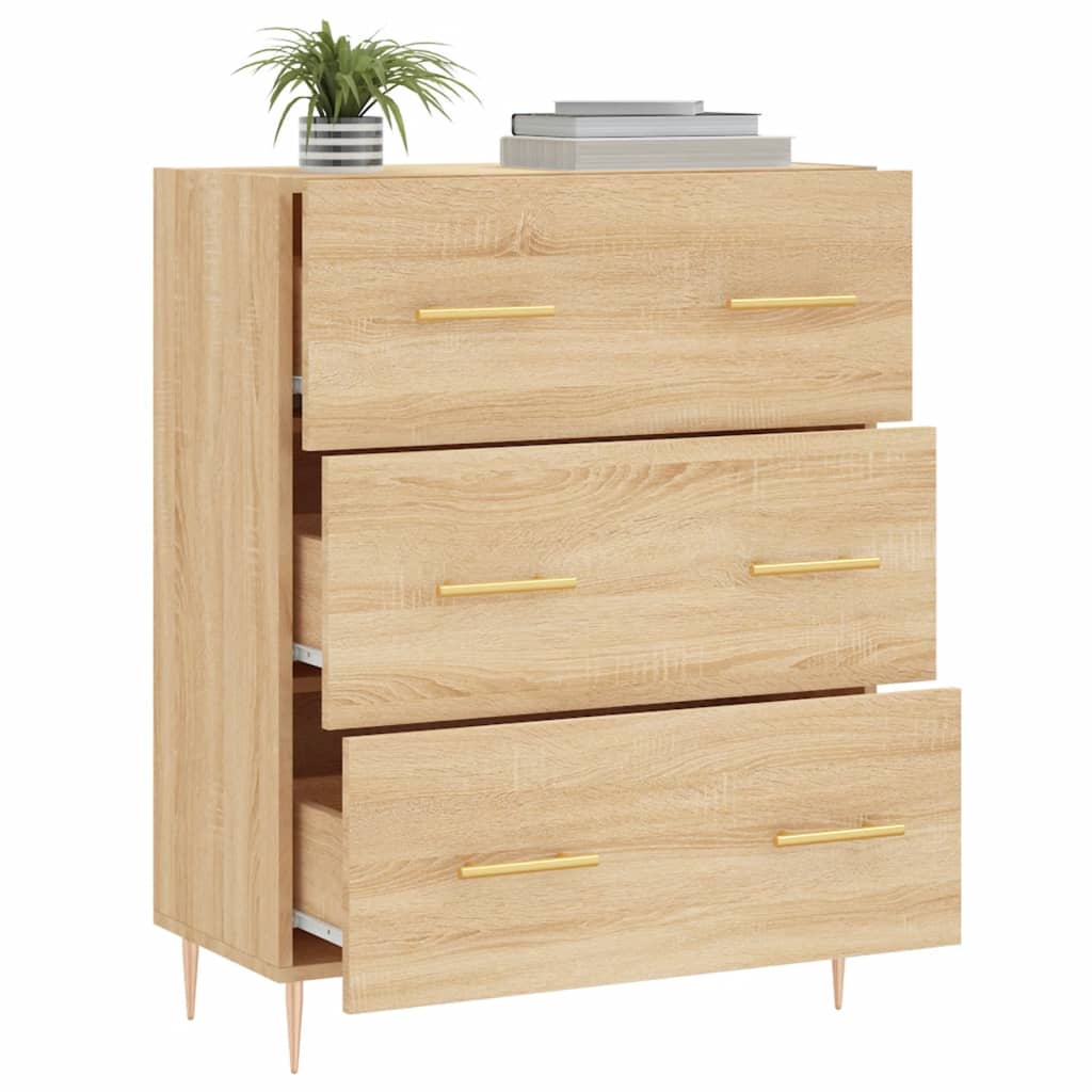 Dressoir 69,5x34x90 cm bewerkt hout sonoma eikenkleurig - AllerleiShop