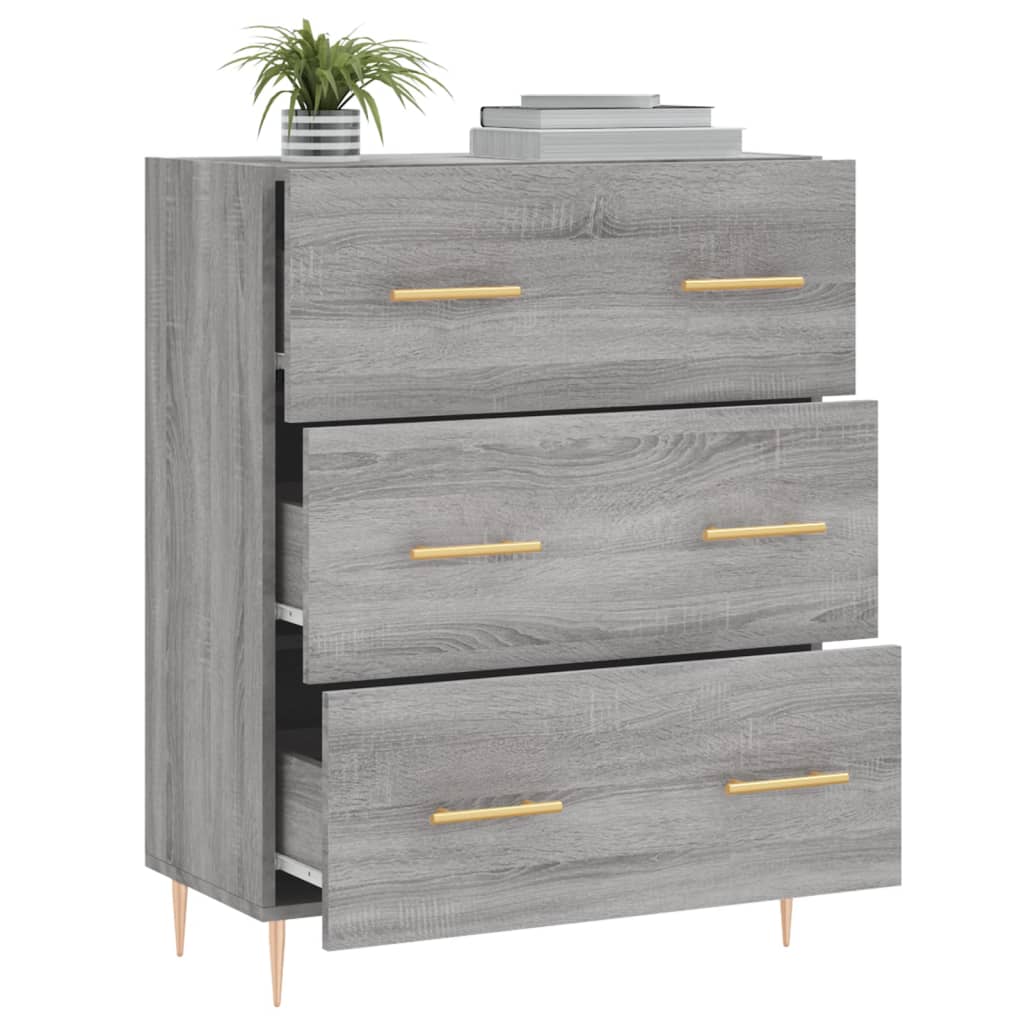 Dressoir 69,5x34x90 cm bewerkt hout grijs sonoma eikenkleurig - AllerleiShop