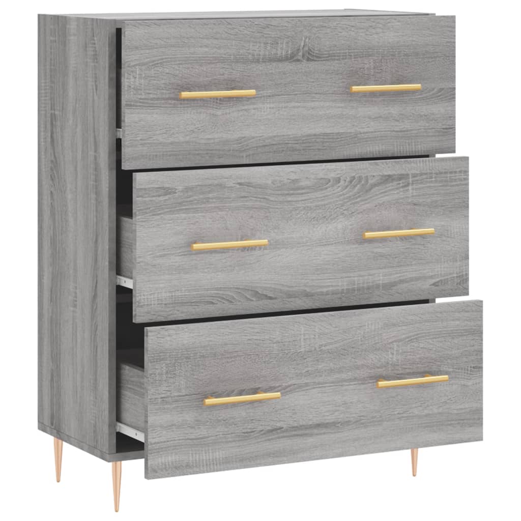 Dressoir 69,5x34x90 cm bewerkt hout grijs sonoma eikenkleurig - AllerleiShop