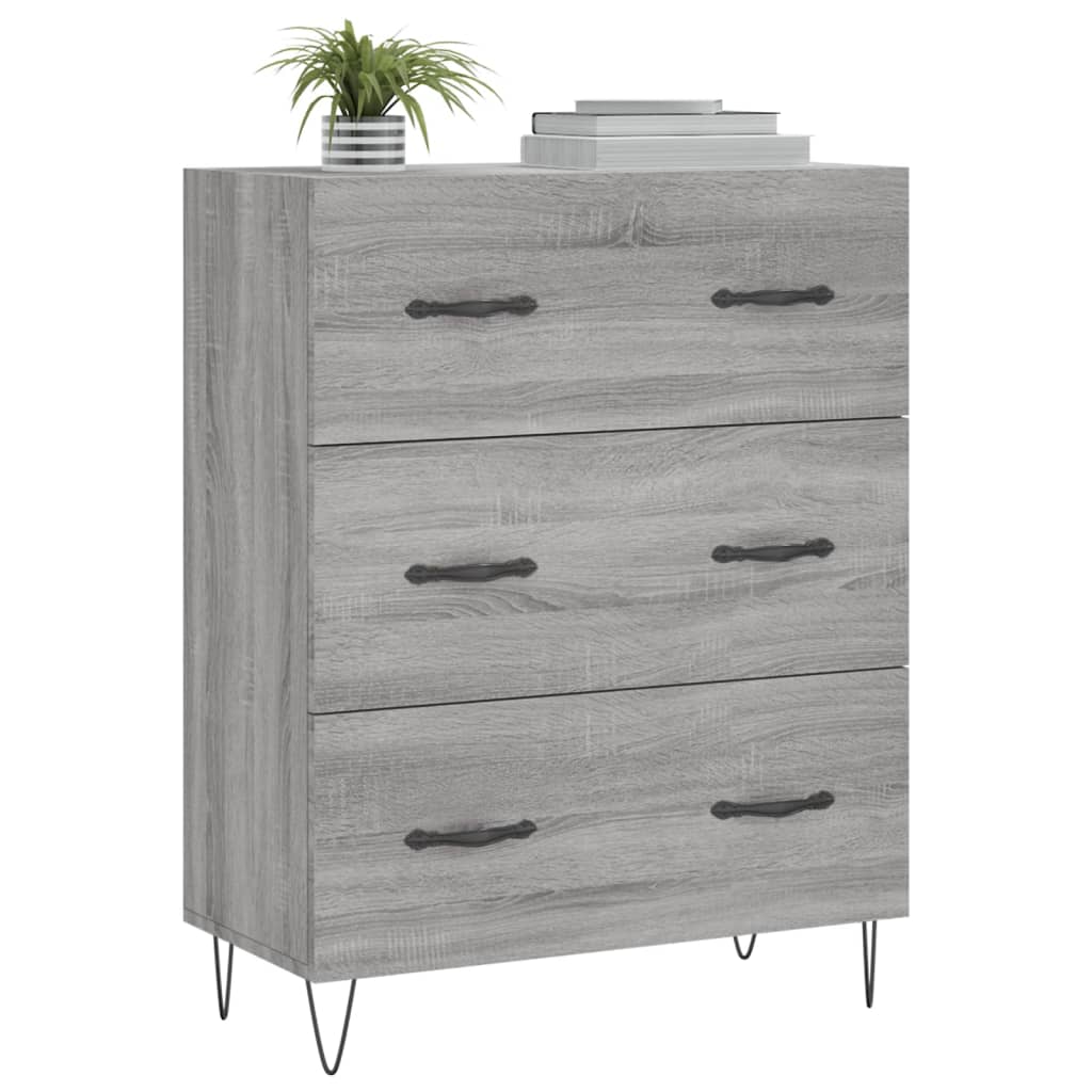 Dressoir 69,5x34x90 cm bewerkt hout grijs sonoma eikenkleurig - AllerleiShop